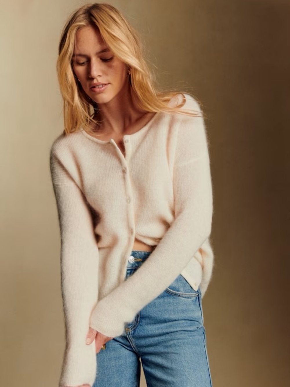 Sezane Gaspard Cardigan in Ecru Sz L